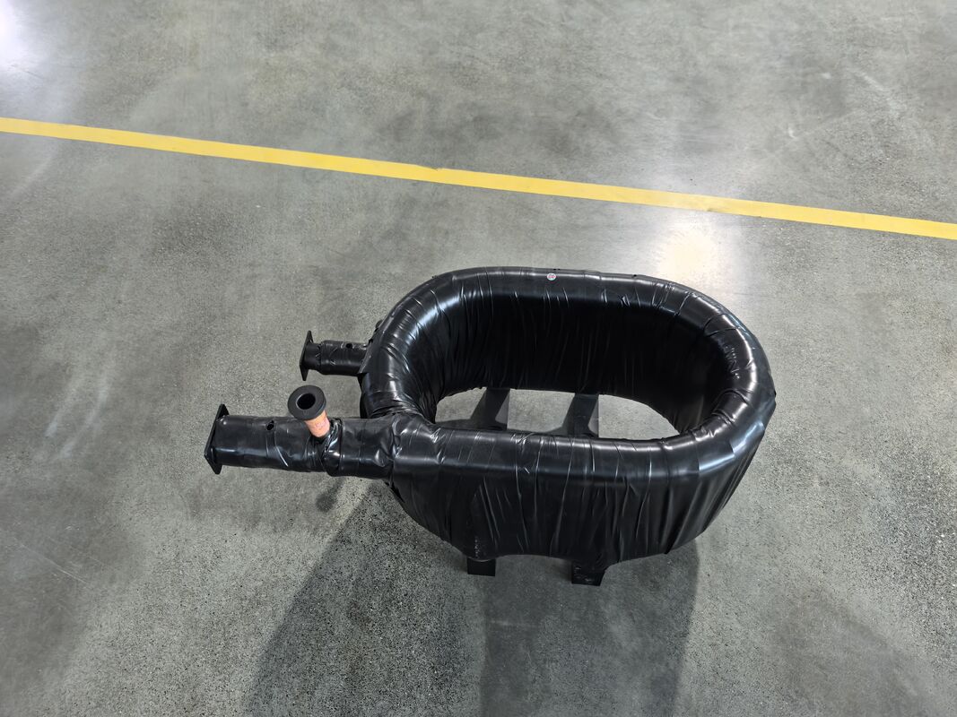 Spiral Twisting Construction Coaxial Heat Exchanger Werkt bij koelmiddel zijdelingse druk 4.2Mpa en temperatuurbereik 0C tot 150C