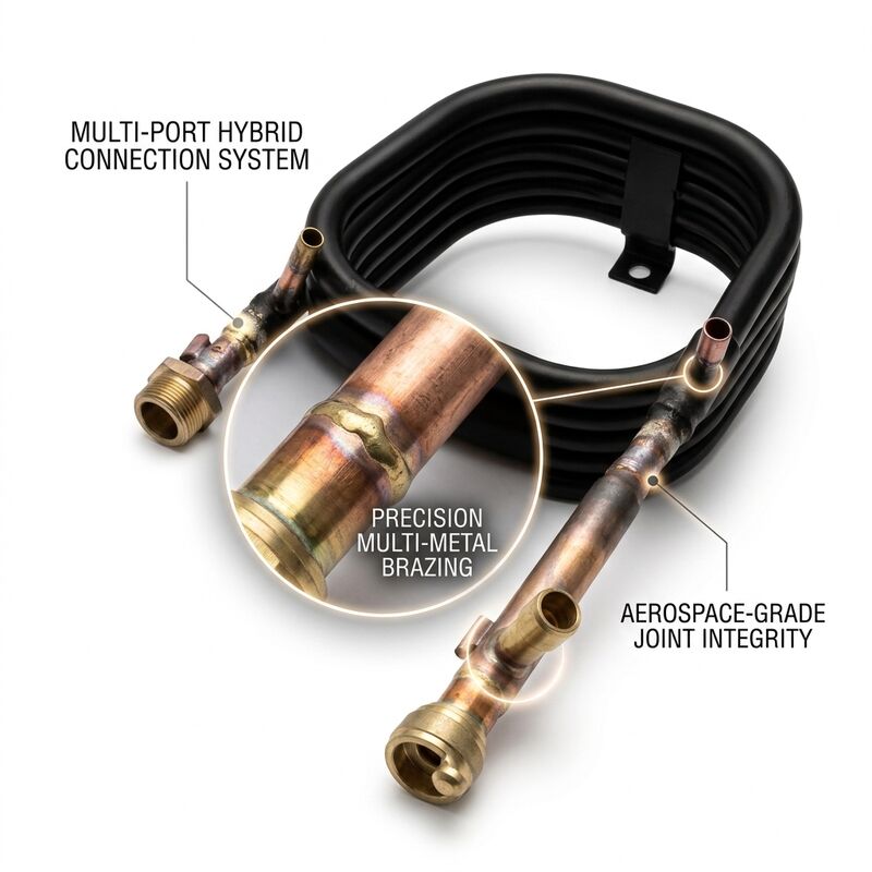 HVAC Coaxial Tube-in-Tube-warmtewisselaar met 4,2 MPa koelmiddeldruk 1,0 MPa waterdruk