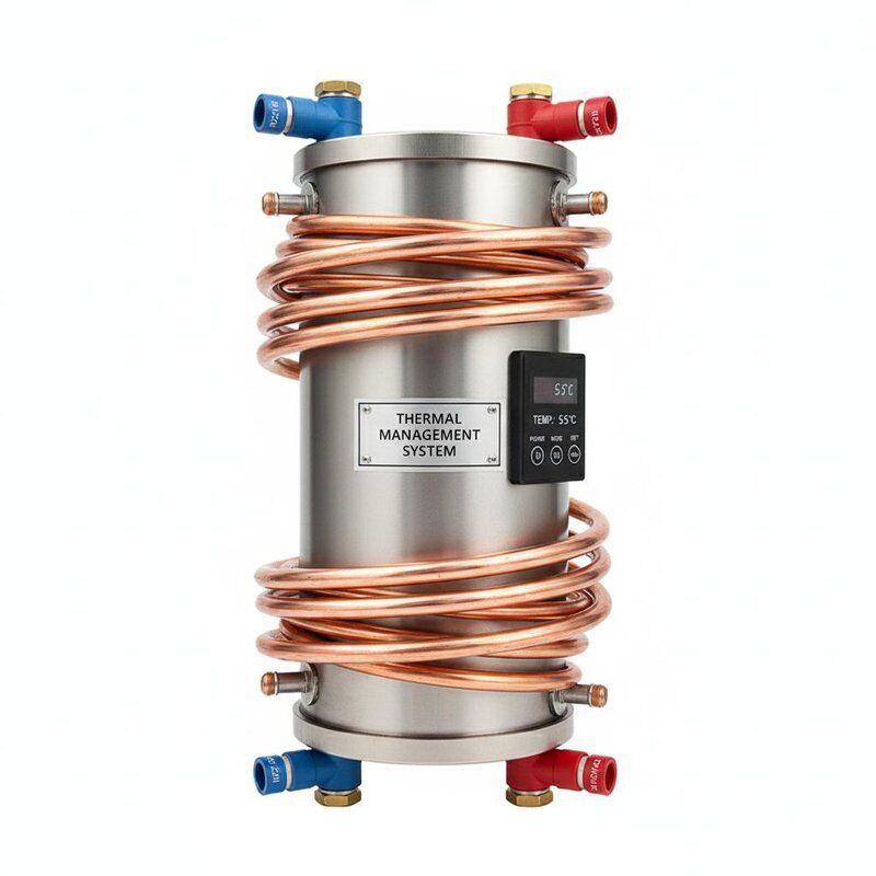 R22 Koaxiale warmtewisselaar van koelmiddeltype met een spiraalvormige buisconstructie en een breedte van 140 mm voor efficiënt warmtebeheer